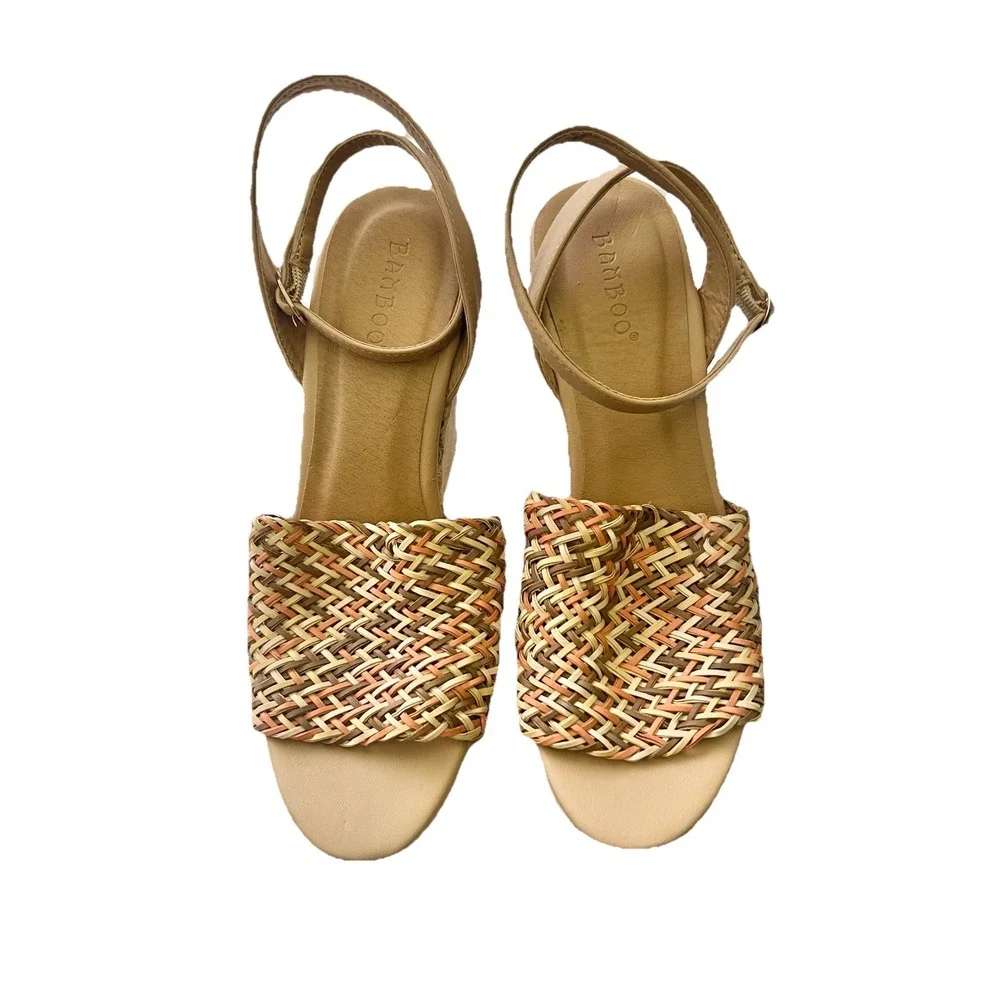 Bamboo Wedge Heels Size 8 Sandals Shoe Accessory Women‎ Clothing